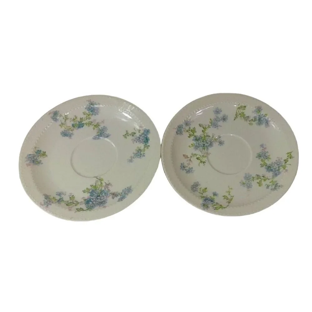Haviland & Co Limoges France Saucers Multicolor‎ Floral 2 Sets of 2~ Lot …